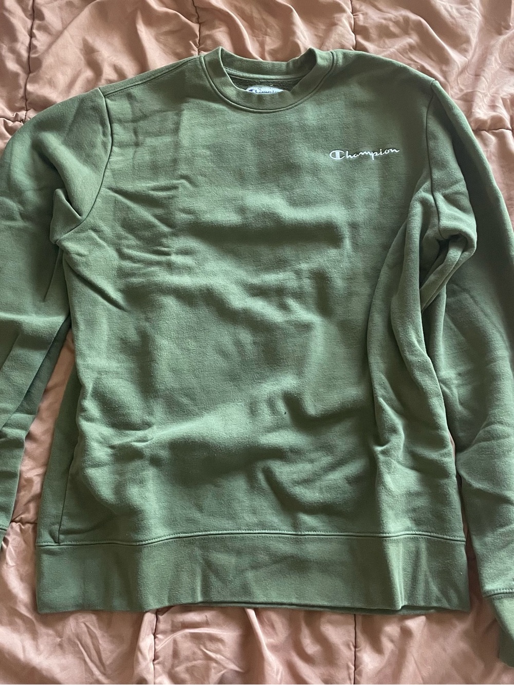 Champion Men’s Olive Green Crewneck Sweatshirt